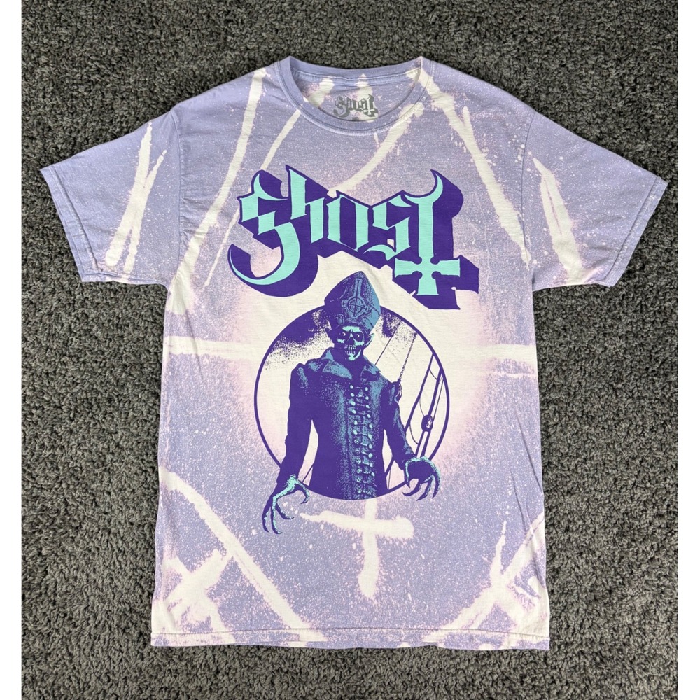 Ghost Band T-Shirt Papa Emeritus IV Purple Bleach Wash Graphic Tee Mens Medium